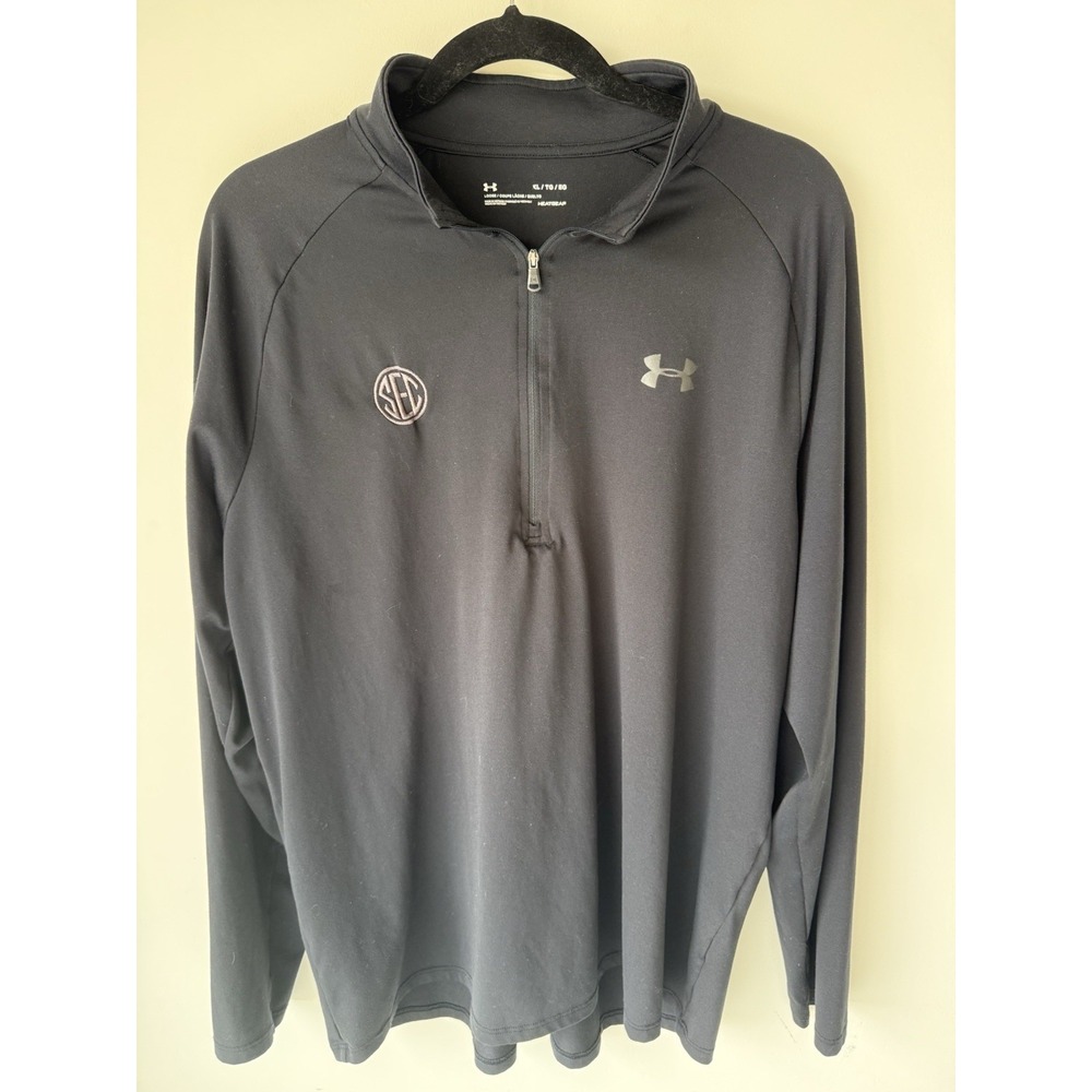 Under Armour HeatGear 1/4 Zip Pullover Mens XL Black SEC Embroidered Athletic